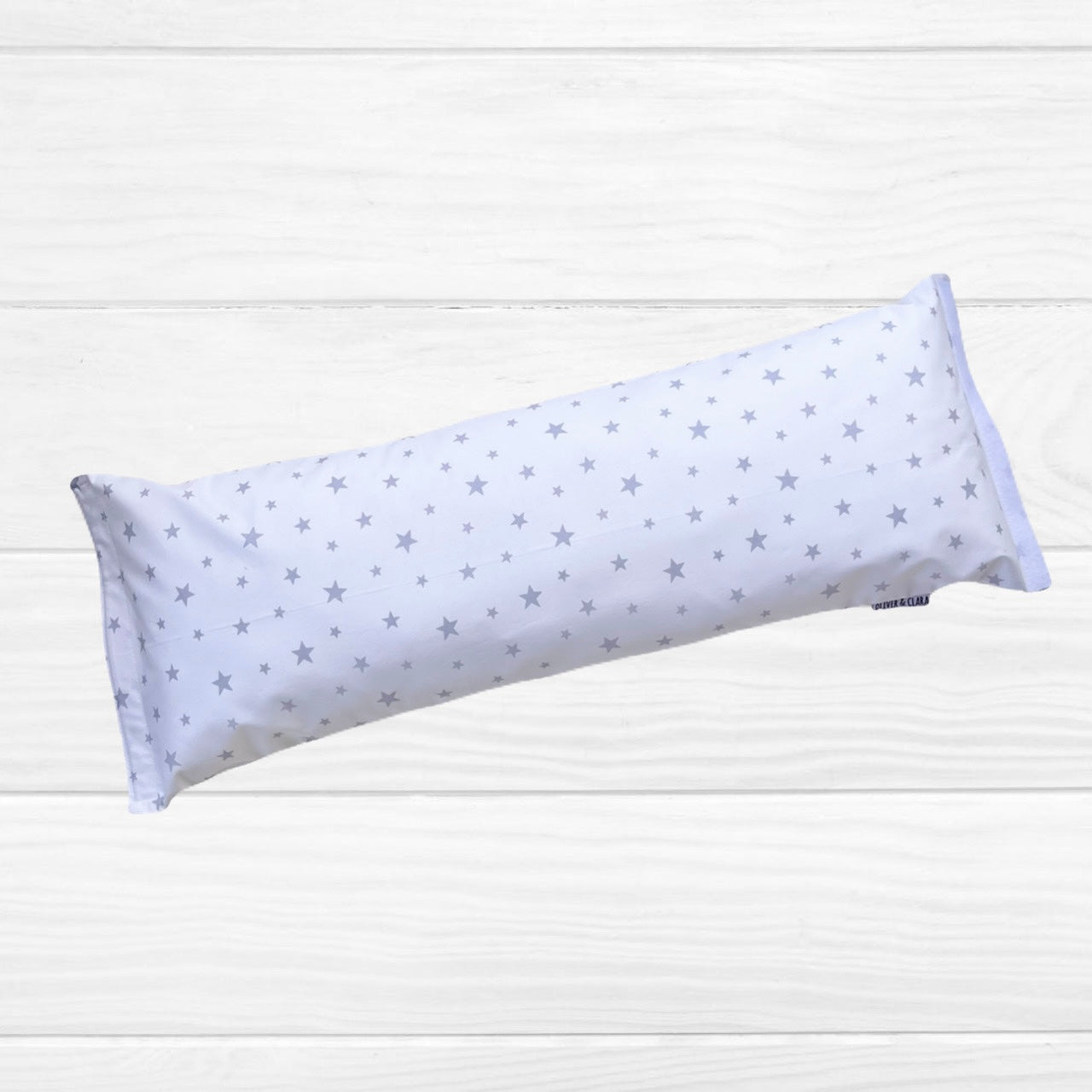 Brazalete de lactancia blanco estrellas gris