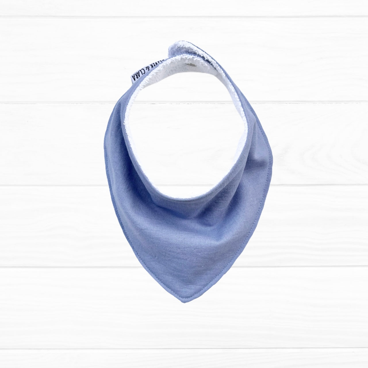 Babero bandana lino azul piedra