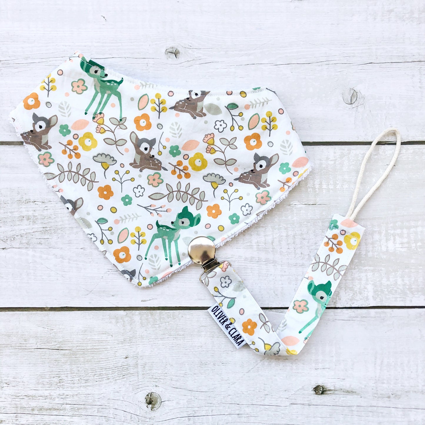 Set babero/ porta chupete "Bambi"