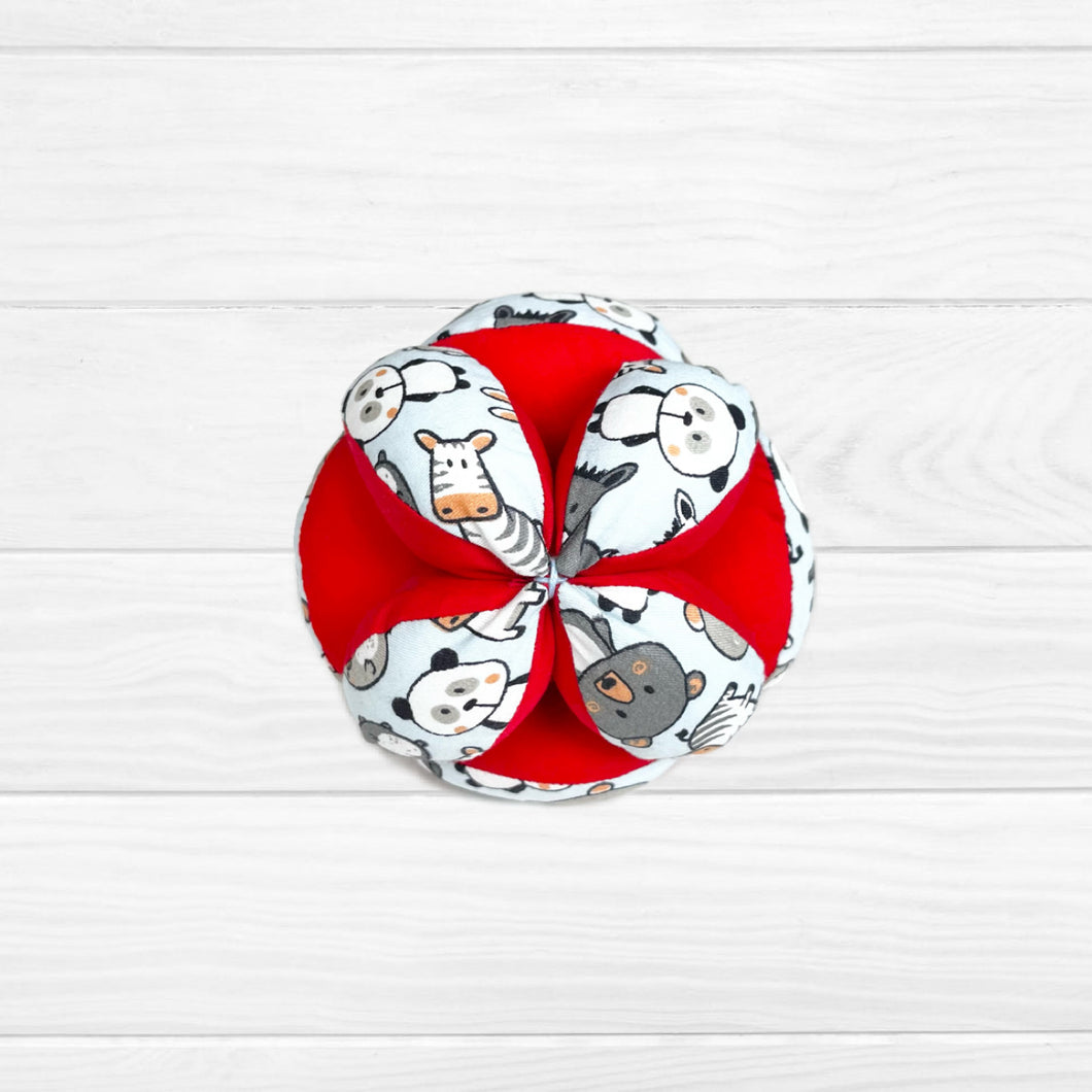 Pelota montessori animales/ rojo