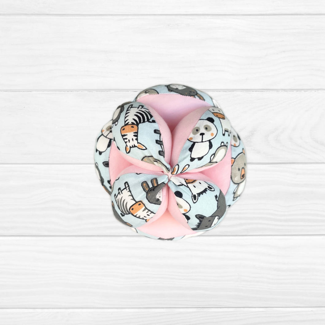 Pelota montessori animales/ rosado