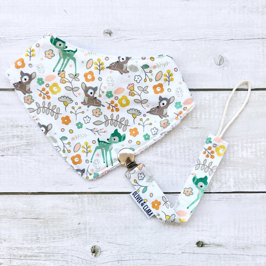 Set babero/ porta chupete "Bambi"
