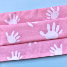 Cargar imagen en el visor de la galería, Mascarilla manitos rosado 3 a 9 años
